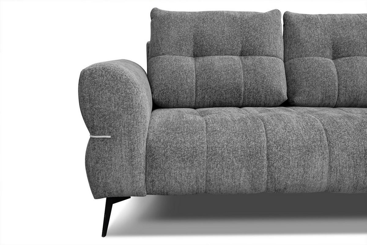 SOFA SALVINI 2,5-Sitzer, grau - Schwarz/Grau, Holzwerkstoff/Textil (176/88/99cm) - Courtois Laville