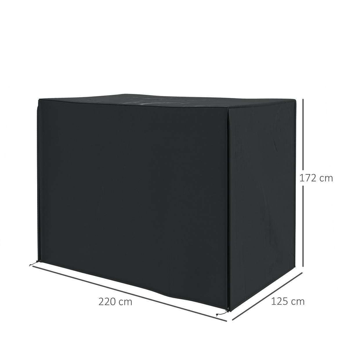 ABDECKUNG Hollywoodschaukel, Schwarz - Schwarz, Textil (125/172/220cm) - Outsunny