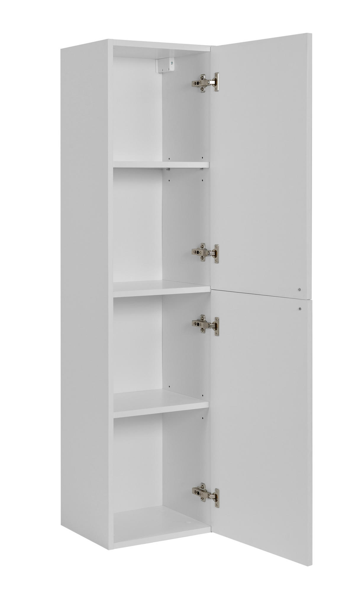 BADEZIMMERSCHRANK, weiß, 35 x 136 x 27 cm, schwarzer Griff - Schwarz/Weiß, Holzwerkstoff/Metall (35/136/27cm) - 3XE LIVING