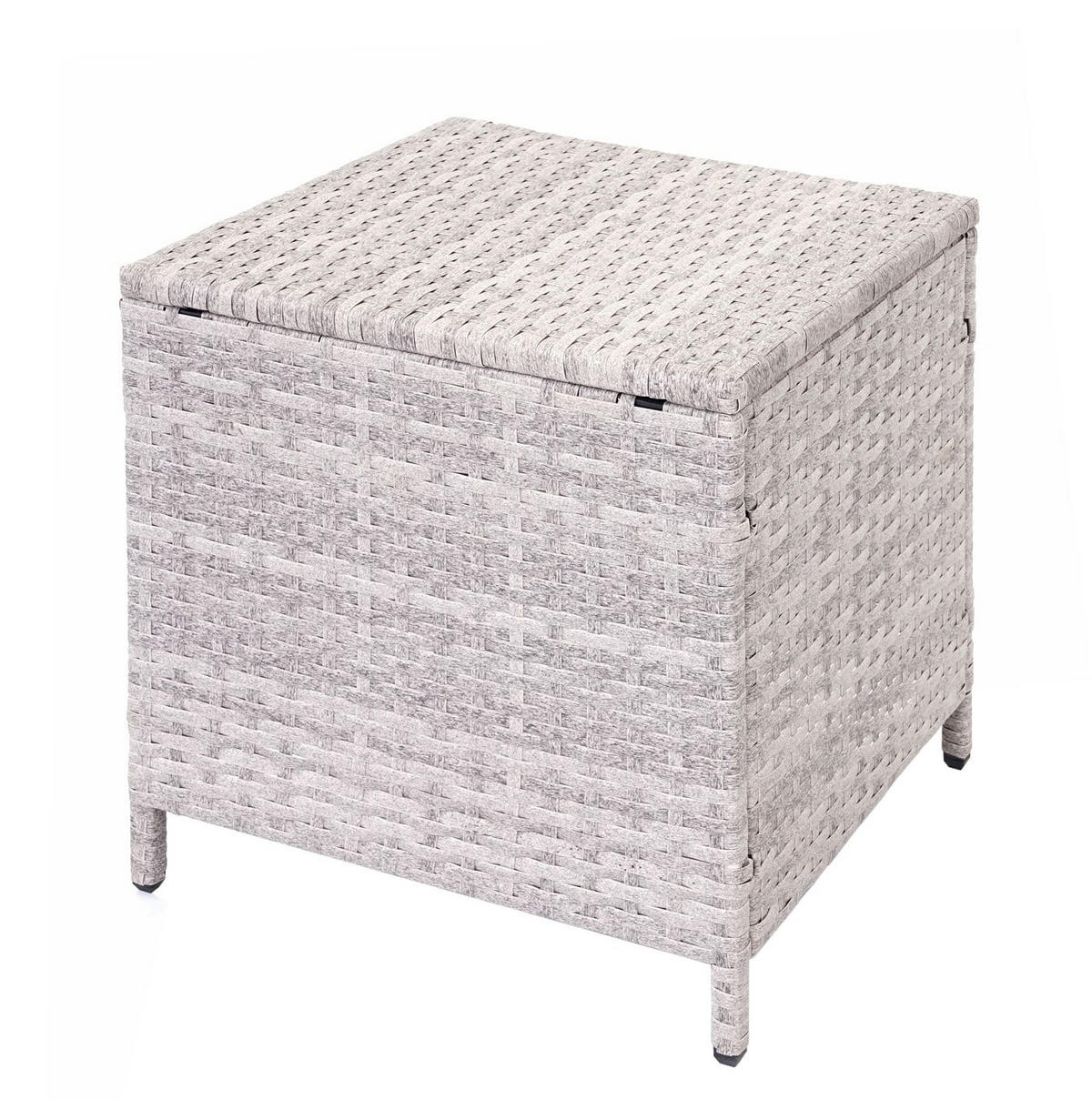 GARTENGARNITUR Hellgrau + 2x Hocker - Grau, Metall - PROREGAL