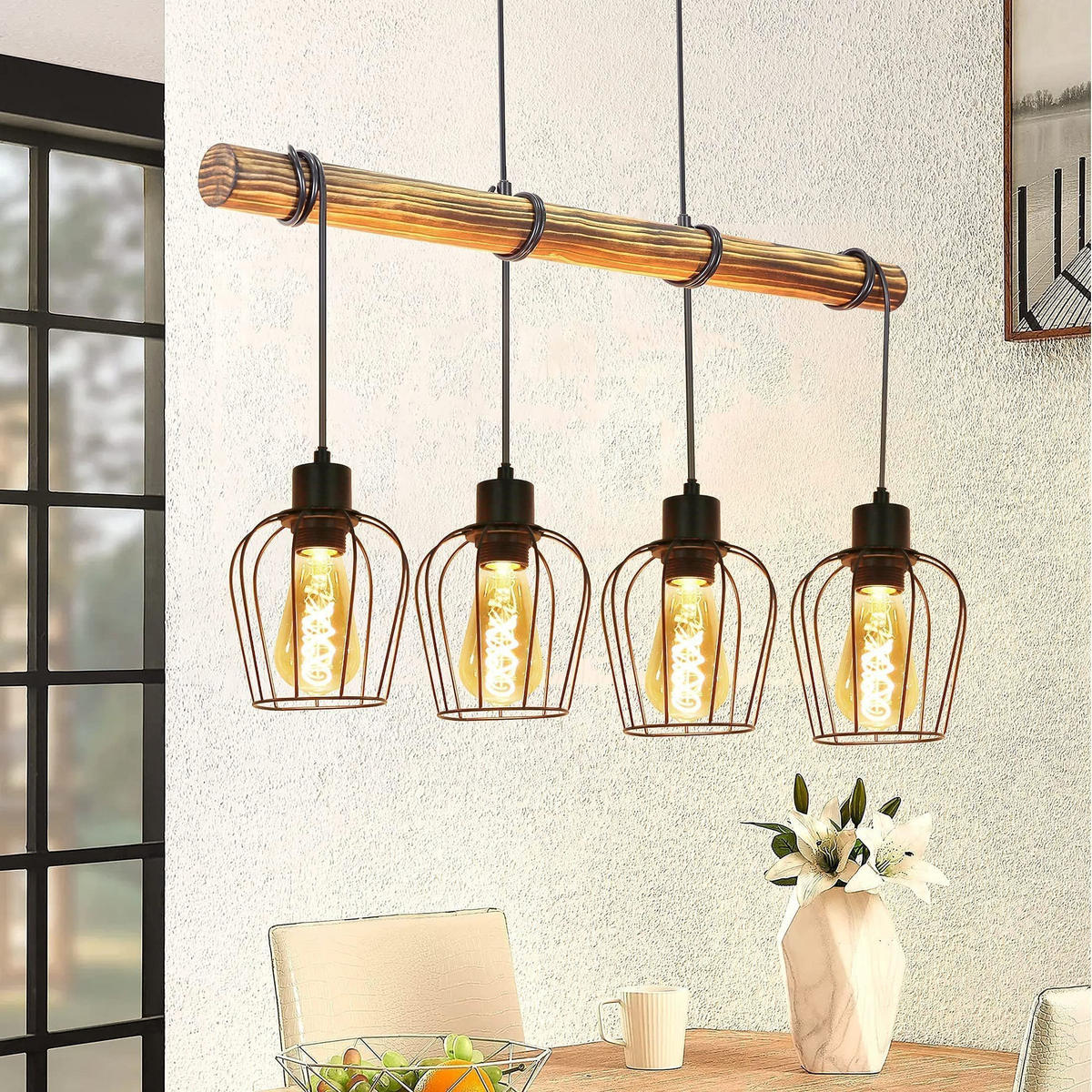 PENDELLEUCHTE Percival 80/13/197.5 cm - Schwarz, Metall (80/13/197.5cm) - ZMH