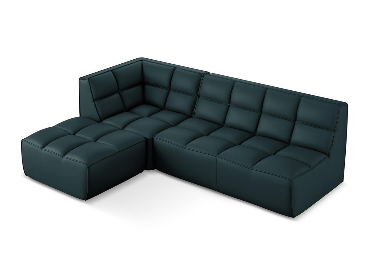 ECKSOFA Beidseitig Kunstleder Blau - Blau/Petrol, Leder/Kunststoff (258/178cm) - Makamii