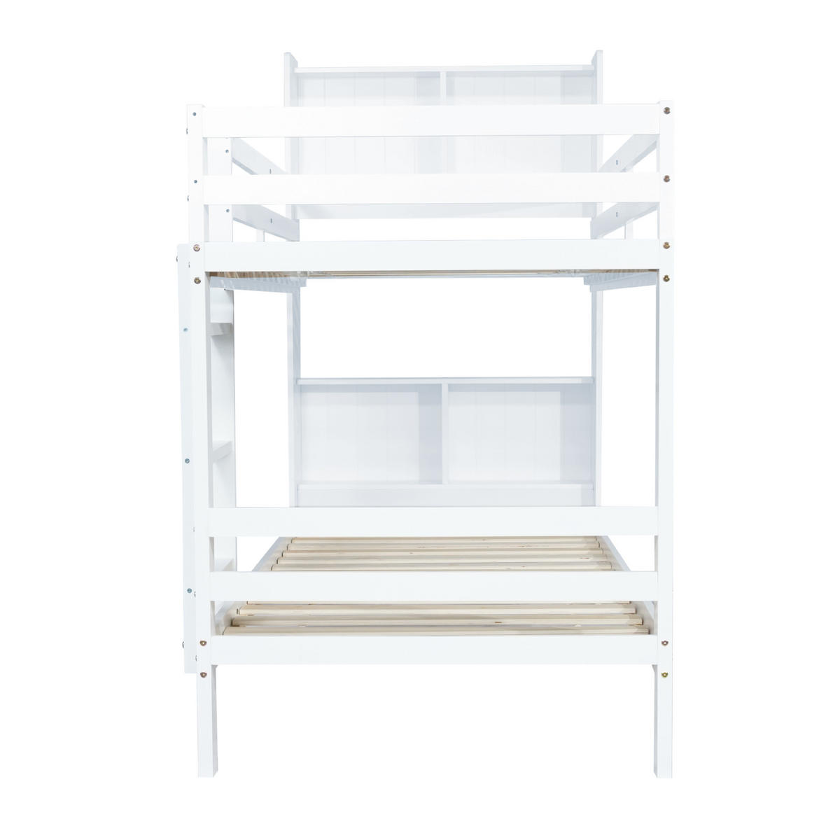 ETAGENBETT Stauraum-Holzbett Weiß - Weiß, Holz (90/200cm) - ComfortXL