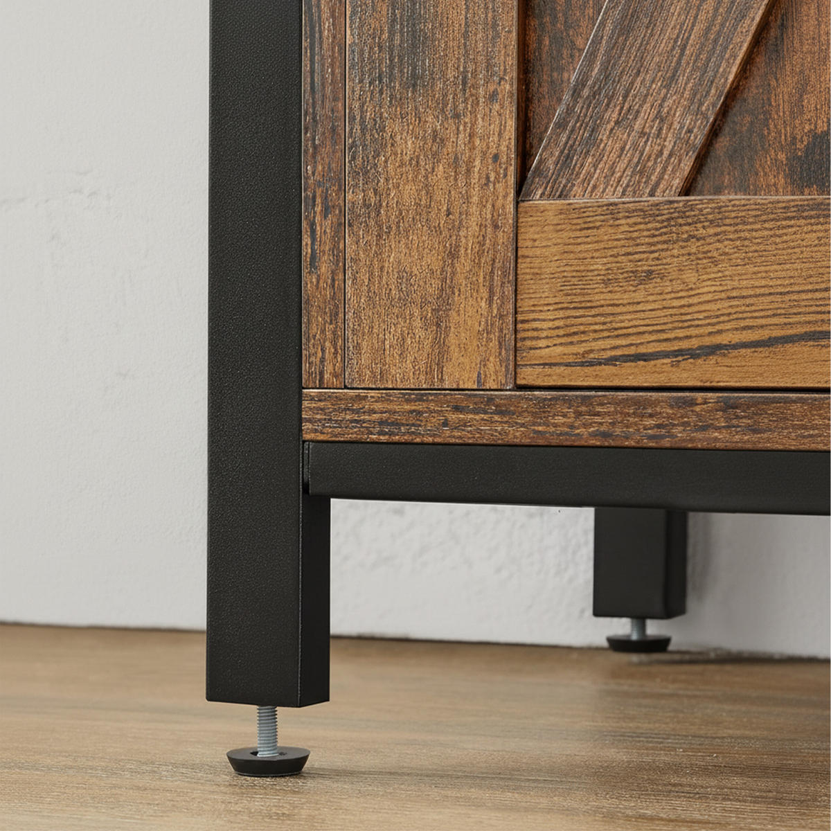 KOMODA - hnedá, kov/kompozitné drevo (100/80/33cm) - Relaxdays