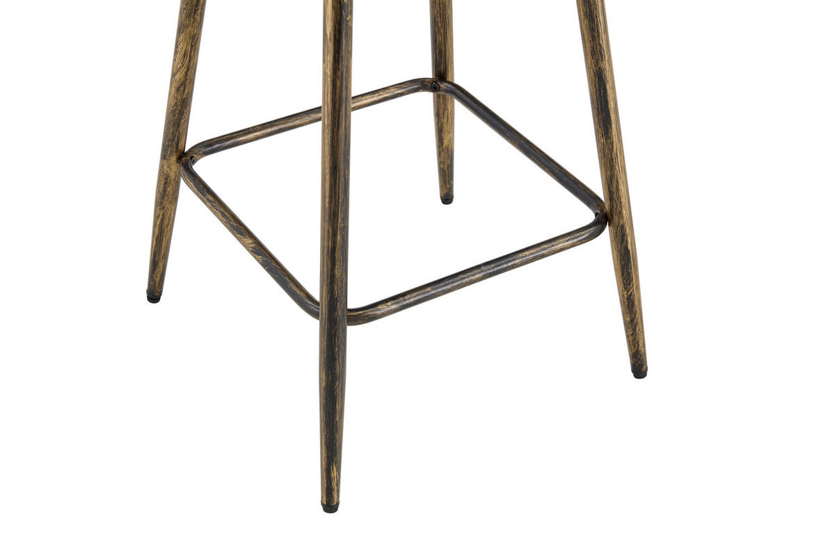 BARHOCKER 2er-Set Braun mit Rückenlehne und PU-Leder - Braun, Leder (39/96/39cm) - PANGIVO