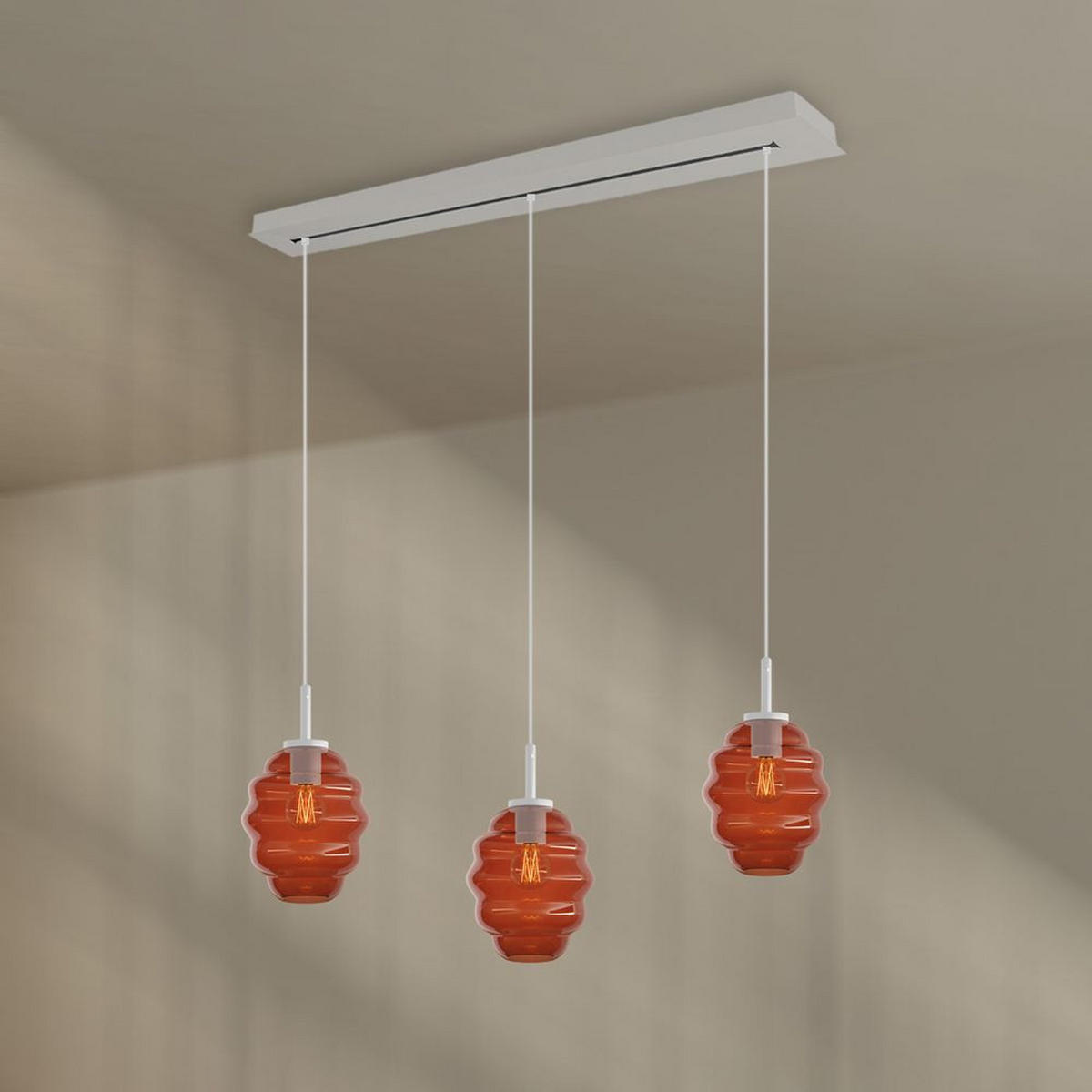 HÄNGELEUCHTE Echos 3-flammig Mehrfarbig Ø 18cm - Multicolor/Schwarz, Glas (18/18/20cm) - s.luce