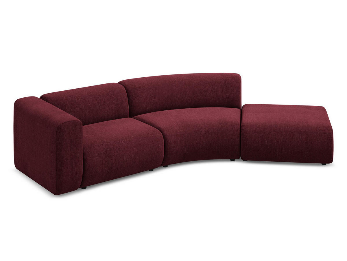 4-SITZER-SOFA Chenille Stoff Rot - Rot/Weinrot, Kunststoff/Textil (335/70/166cm) - Makamii
