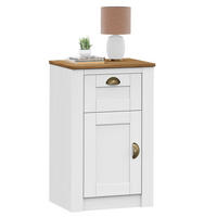 NACHTTISCH BOLTON - Weiß/Braun, Holz (43/70/35cm) - IDIMEX