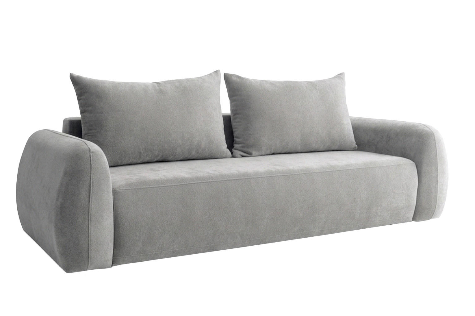 SOFA Mit Schlaffunktion Und Bettkasten, Stoff Doha, Hellgrau, HELA - Hellgrau, Holz (250/89/100cm) - Kaiser Möbel