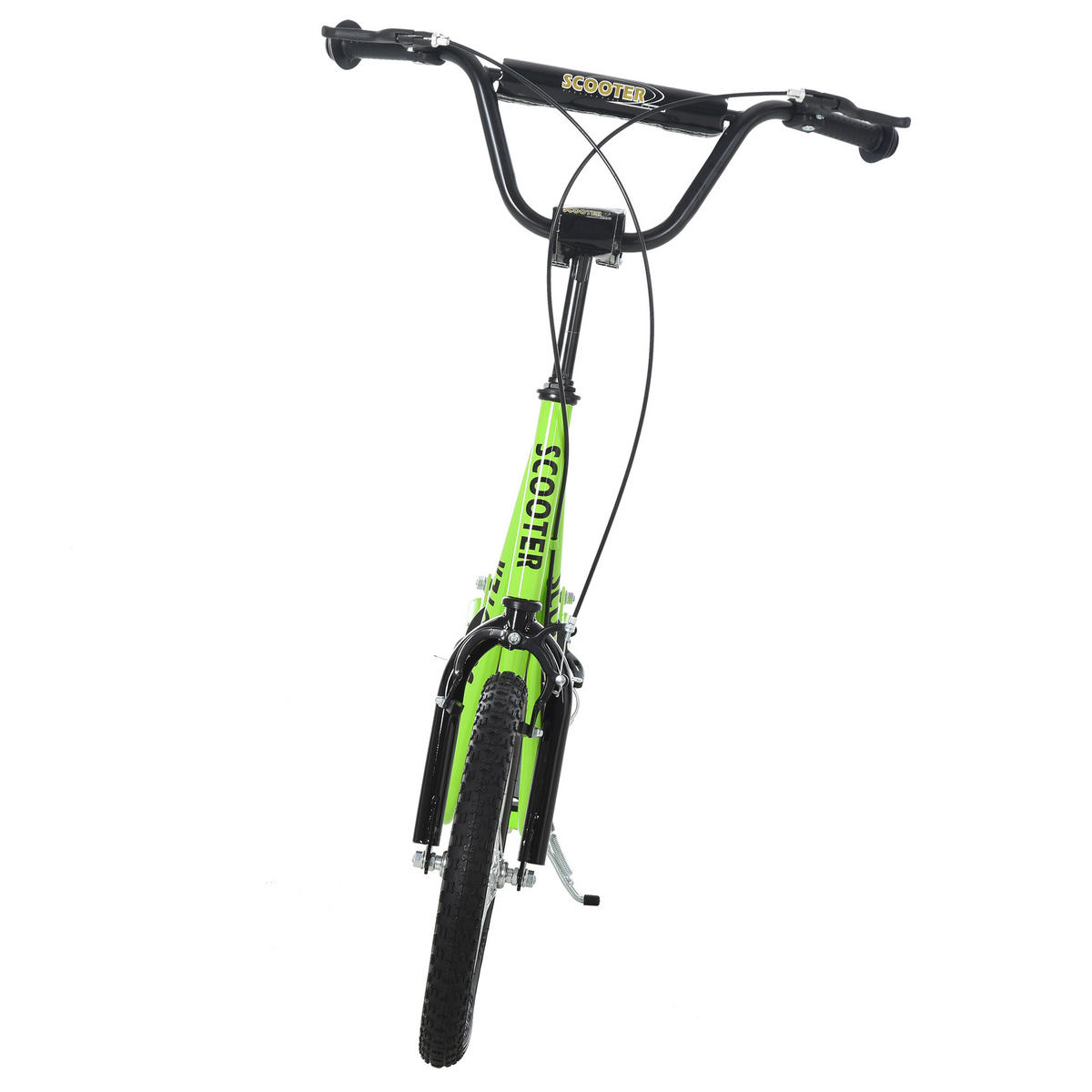 TRETROLLER Scooter Cityroller Kinder Luftreifen Roller verstellbar Alu Grün - Grün, Metall (139/58/96cm) - HOMCOM