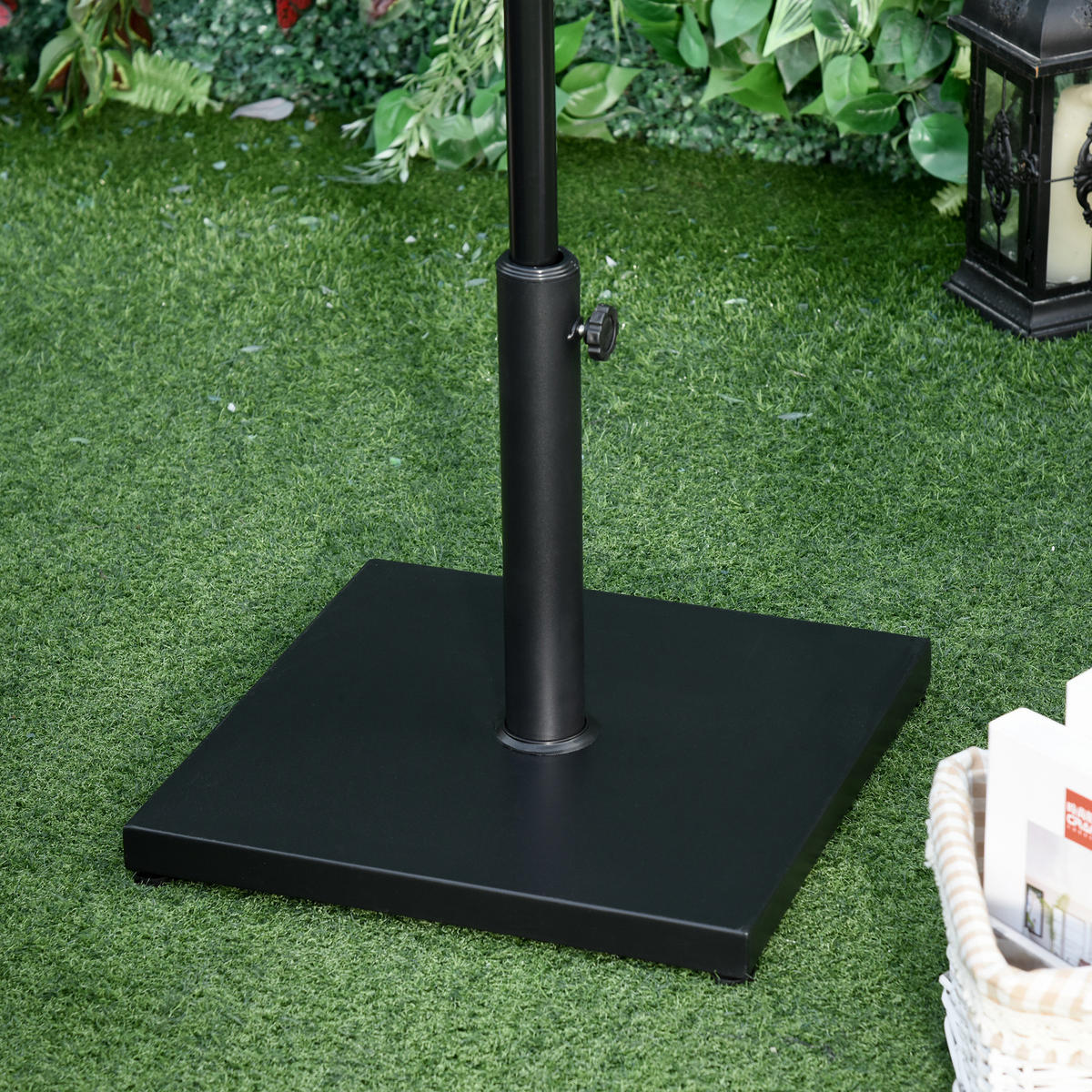 SONNENSCHIRMSTÄNDER Schwarz 45/45/39 cm - Schwarz, Metall (45/45cm) - PANGIVO