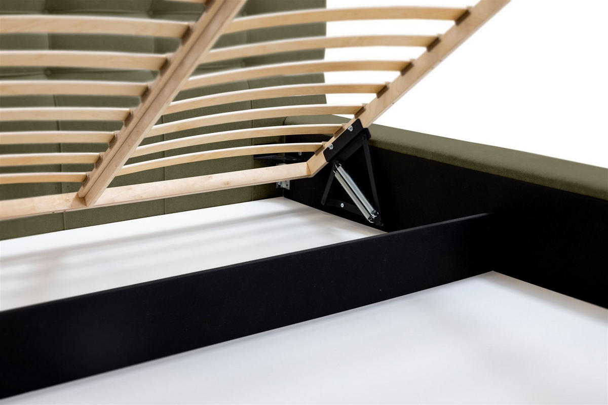 POLSTERBETT Antonio In Ditra - Grün, Holzwerkstoff/Textil (160/200cm) - Fun Möbel