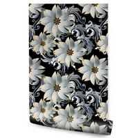 VLIESTAPETE Florale Ornamente in 3D-Optik – Silberfarben, Schwarz – 50x1000 cm - Silberfarben/Schwarz, Papier (50/1000cm) - Muralo