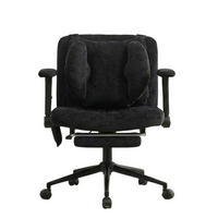 DREHSTUHL DE-40923 mit Fußstütze und Lendenluftkissen Schwarz - Schwarz, Metall (80/86/55cm) - ComfortXL