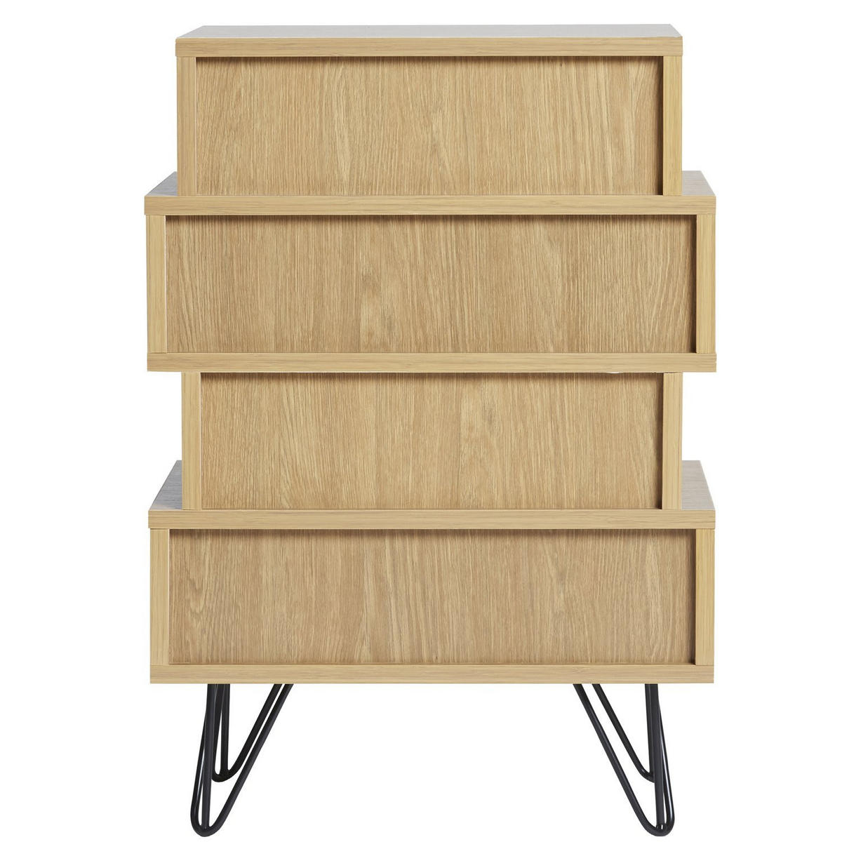 NACHTTISCH Buddha 4 Schubladen - Multicolor, Holzwerkstoff/Metall (45/65/30cm) - VS Venta-stock