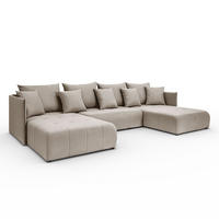 WOHNLANDSCHAFT APOLLO U mit Schlaffunktion und Bettzeugkasten - Beige, Textil (348/93/188cm) - Lookway
