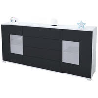 SIDEBOARD Grömitz Schwarz matt - Schwarz, Holzwerkstoff (166.5/75.5/35cm) - Vladon