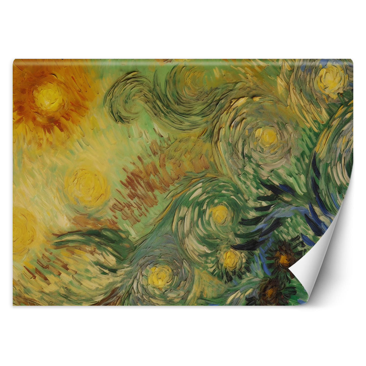 FOTOTAPETE, Sonnenblumen abstrakt - V. van Gogh - Blau, Papier (300/1cm) - Feeby