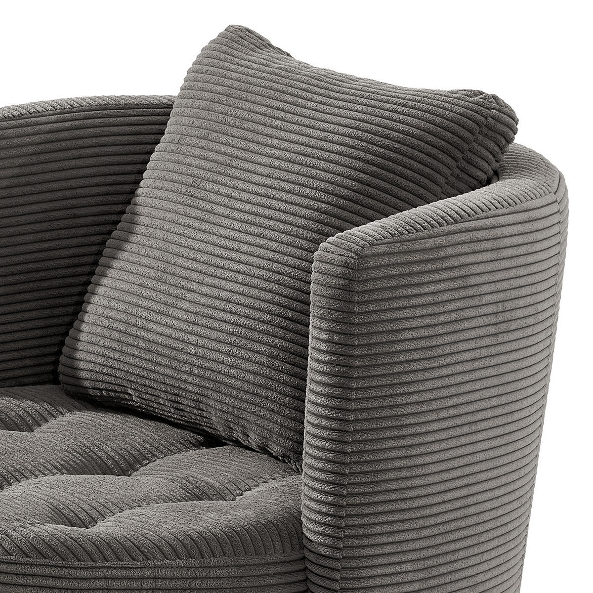 SESSEL - Schwarz/Grau, Textil/Metall (65/65/40cm) - home24