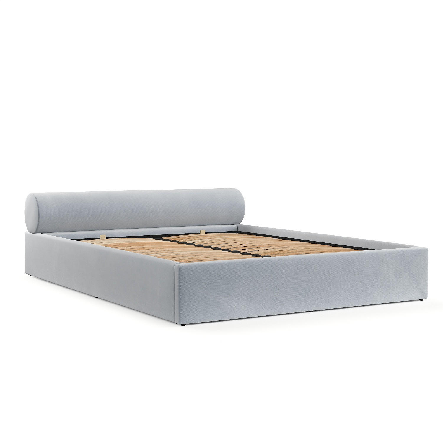 POLSTERBETT Solvo mit Stauraum 200/200 cm Hellgrau im Paros Stoff - Hellgrau/Schwarz, Holz/Holzwerkstoff (200/200cm) - AltaBeds