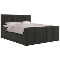 BOXBETT INERO DUO 200/200 - Dunkelgrau Stukture - Topper Visco - H3 - Dunkelgrau/Schwarz, Kunststoff/Textil (200/200cm) - MKS