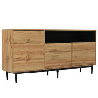 SIDEBOARD Holz 160/76/35 cm mit 3 Türen Regale - Naturfarben, Holz (160/76/35cm) - Kaket