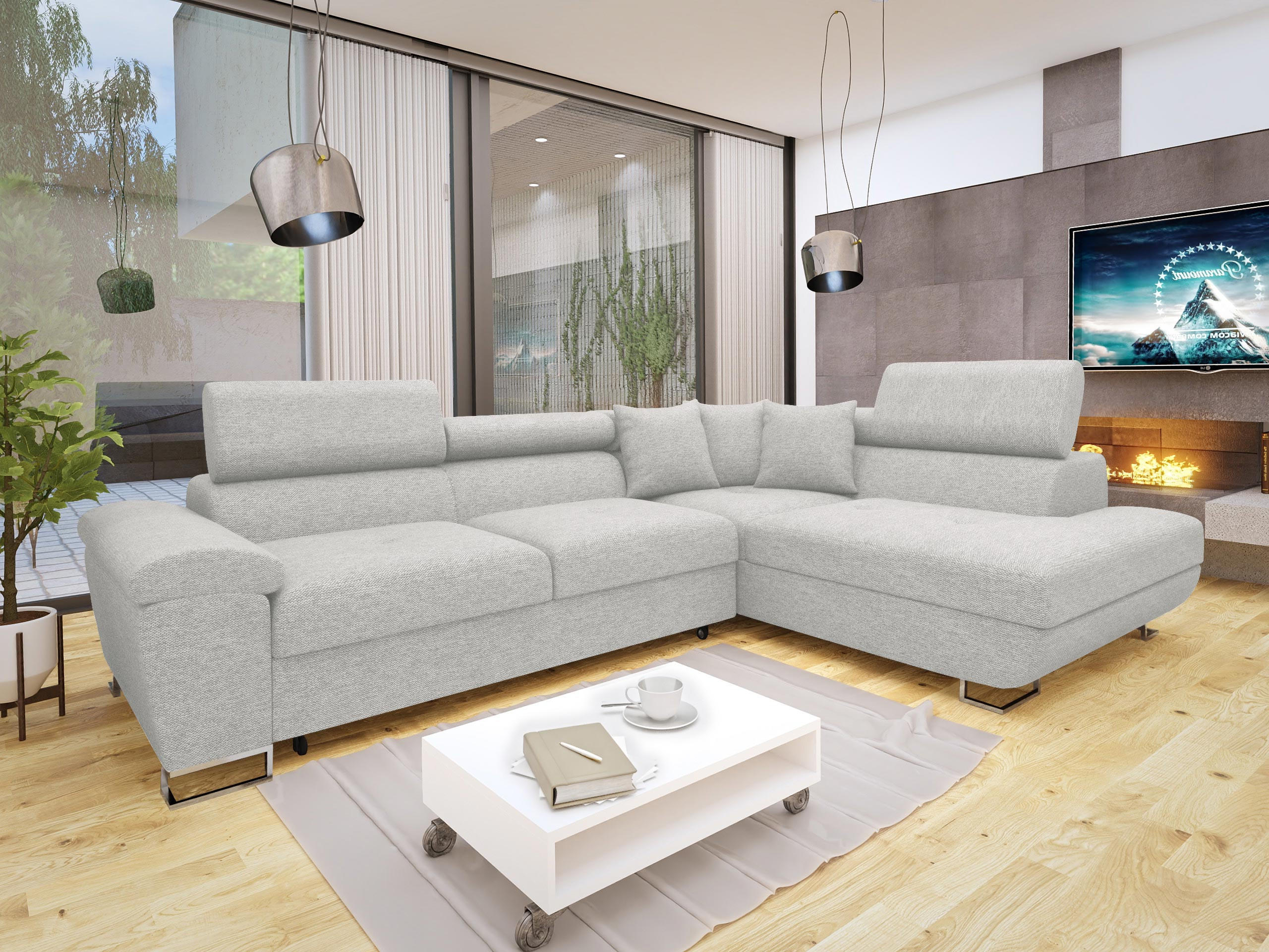 ECKSOFA Cotere, Seite: Rechts - Hellgrau, Holz/Textil (270/202cm) - MIRJAN24