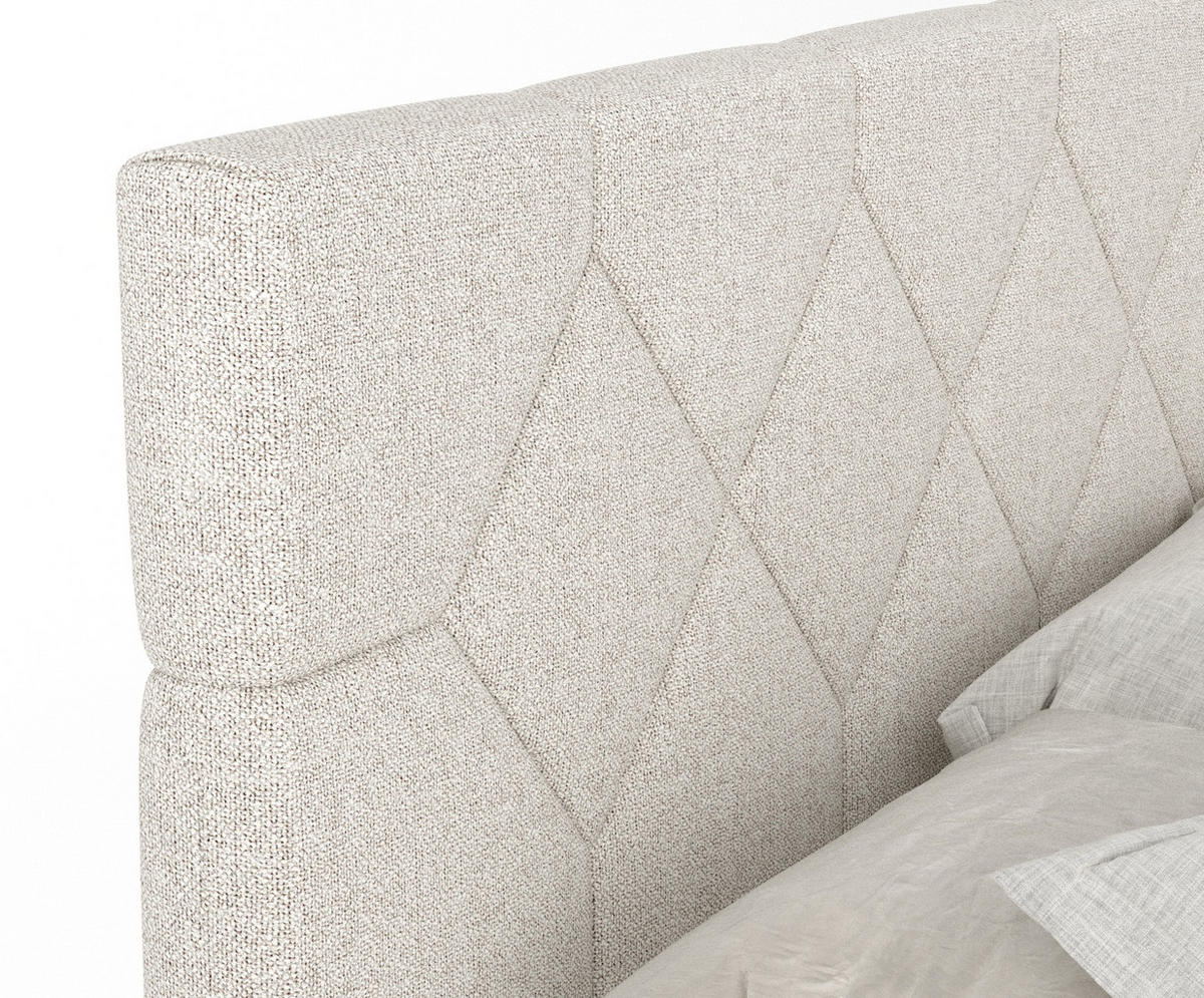 BOXSPRINGBETT Toma Beige 140/200 cm - Beige/Schwarz, Holz/Holzwerkstoff (140/200cm) - Maison de Reve