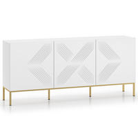 TÜRKOMMODE NEBRO,Weiß/Goldfarben - Goldfarben/Weiß, Holzwerkstoff (170/77/37cm) - KONSIMO®
