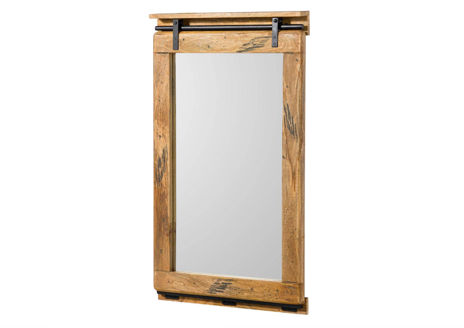 SPIEGEL Mango 65x6x110 natur lackiert RAILWAY #183 - Braun, Holz (65/110/6cm) - Massivmoebel24