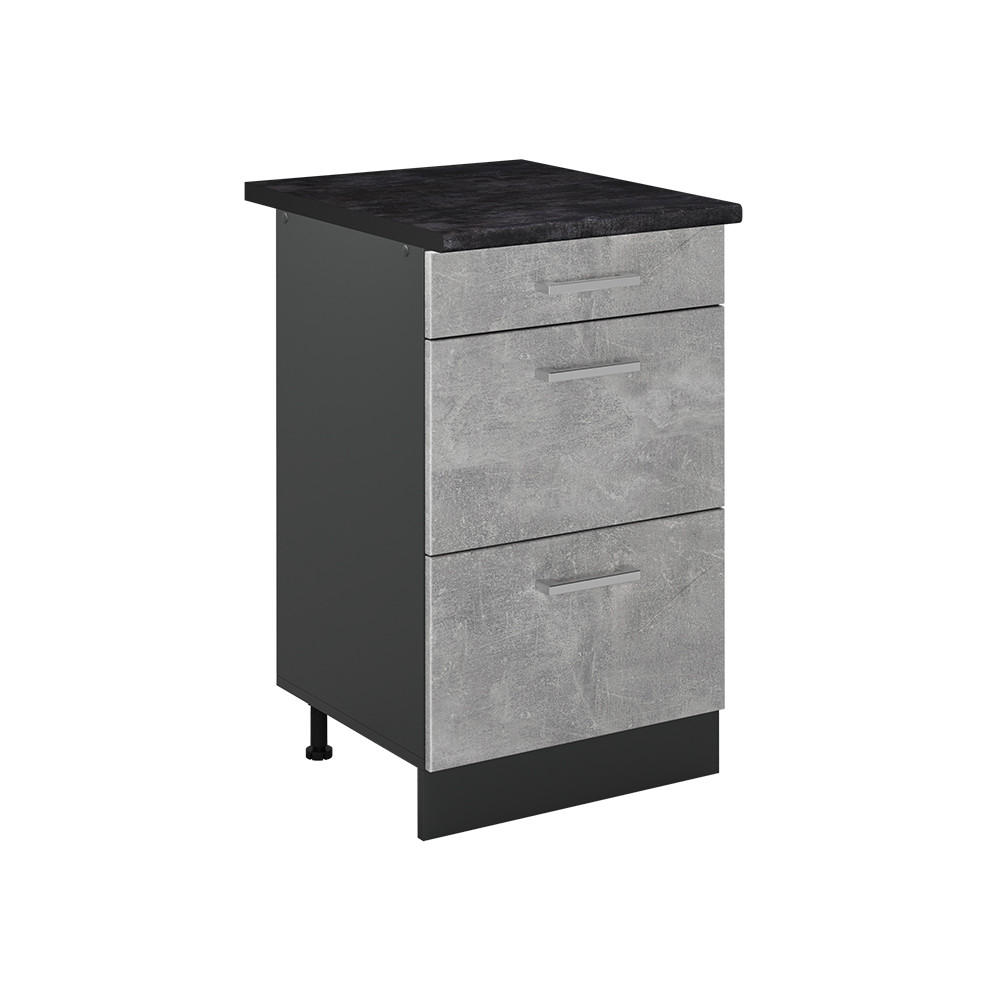 DULAP DE BAZĂ DE BUCĂTĂRIE R-Line, beton/antracit, 50 cm стільниця Антрацит - antracit/gri, compozit lemnos (50/81.6/60cm) - Vicco