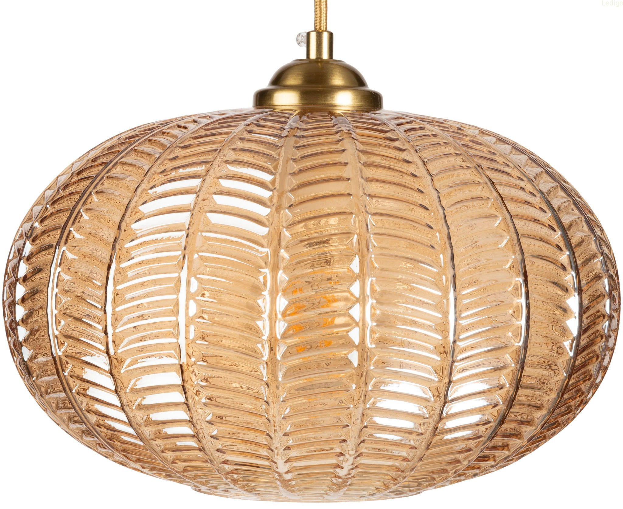 PENDELLEUCHTE Paris - Goldfarben/Bernsteinfarben, Glas/Metall (25/25/125cm)