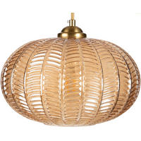 PENDELLEUCHTE Paris - Goldfarben/Bernsteinfarben, Glas/Metall (25/25/125cm)