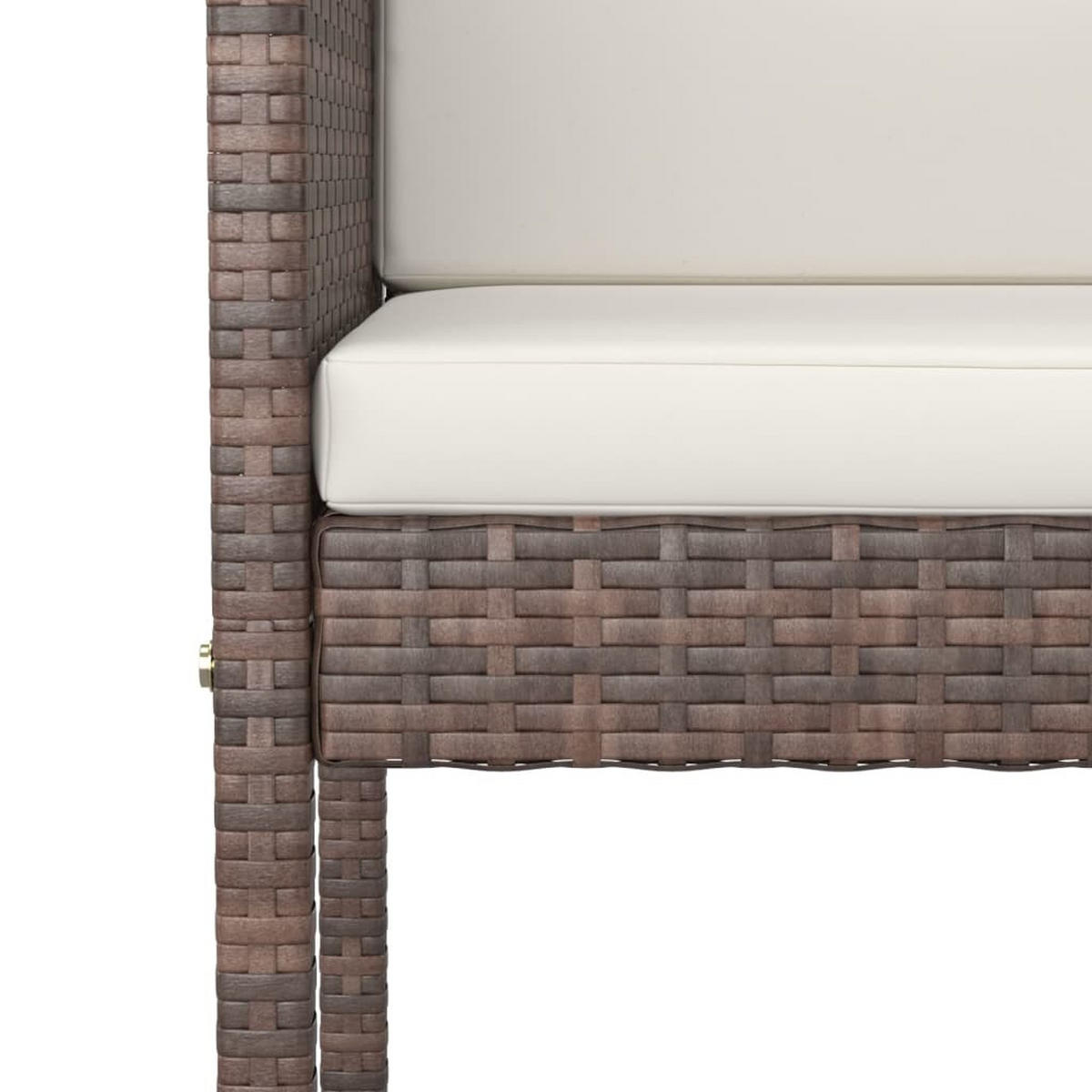 BARHOCKER 2 Stk. Mit Kissen Braun Poly Rattan - Braun, Kunststoff (48/100/50cm) - vidaXL