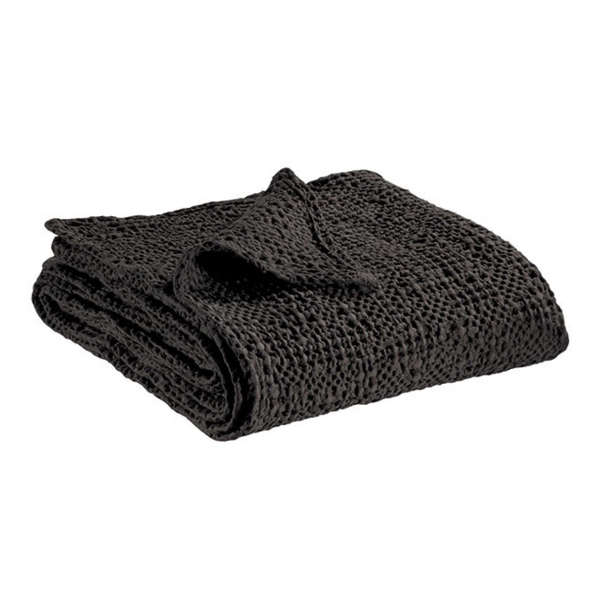 BETTÜBERWURF Tana carbonfarben 180 x 260 cm - Schwarz, Textil (180/260cm) - Vivaraise