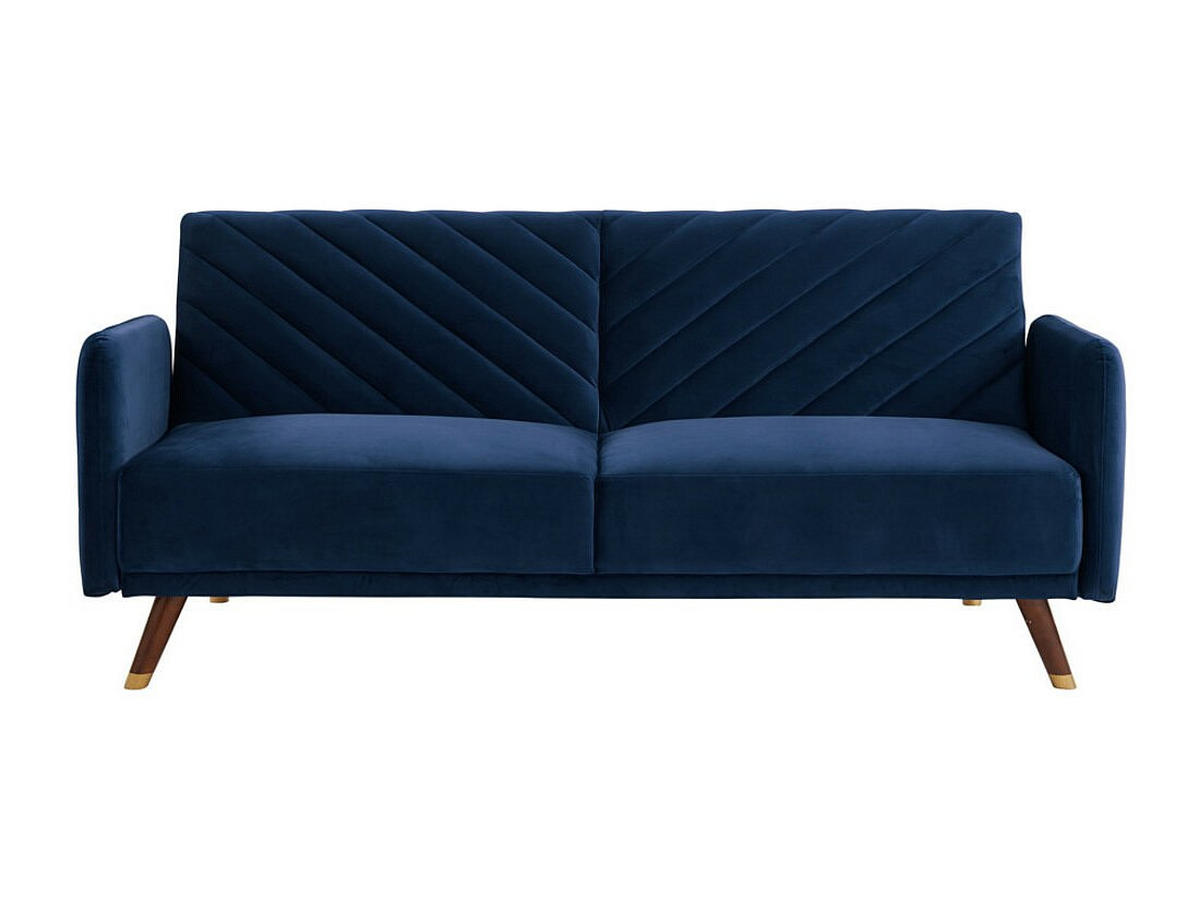 SCHLAFSOFA Klappsofa 3-Sitzer - Samt - Blau - JORIS - Blau, Textil (198/87/95cm) - Vente-Unique