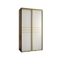 SCHWEBETÜRENSCHRANK 235,2/130/60 2-türig - Goldfarben/Schwarz, Holz/Metall (130/235/60cm) - Abiks Möbel