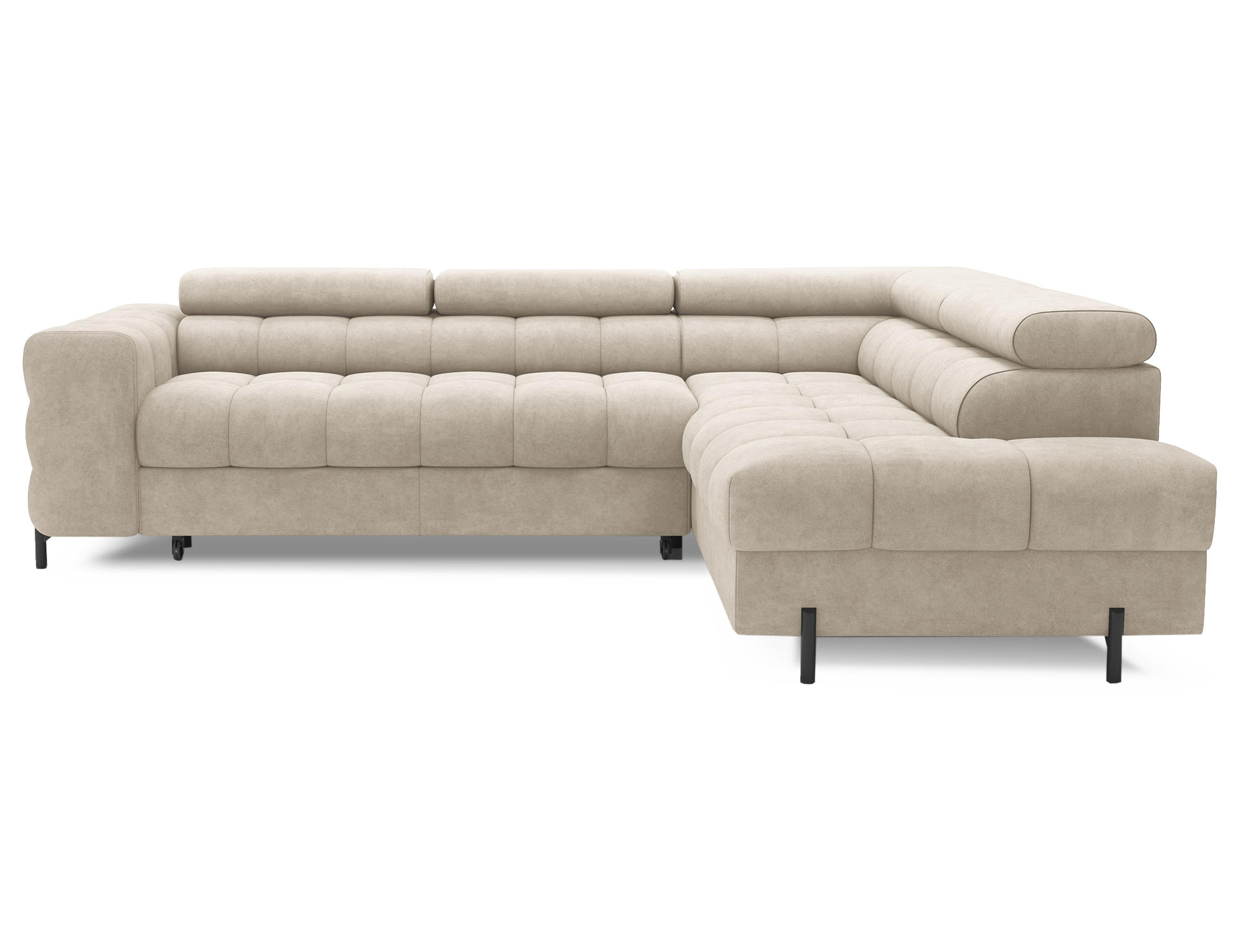 ECKSOFA Ferrucio R - Beige (Aura 18) - Beige, Holzwerkstoff (276/200cm) - Möblo