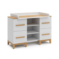 WICKELKOMMODE Malia Weiß 133 x 98 cm XL mit 4 Schubladen - Eichefarben/Weiß, Holzwerkstoff (133/108/70cm) - VitaliSpa