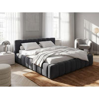 POLSTERBETT Celestia Anthrazit 180/200 cm Samt mit Bettkasten - Anthrazit, Textil/Metall (180/200cm) - wonello