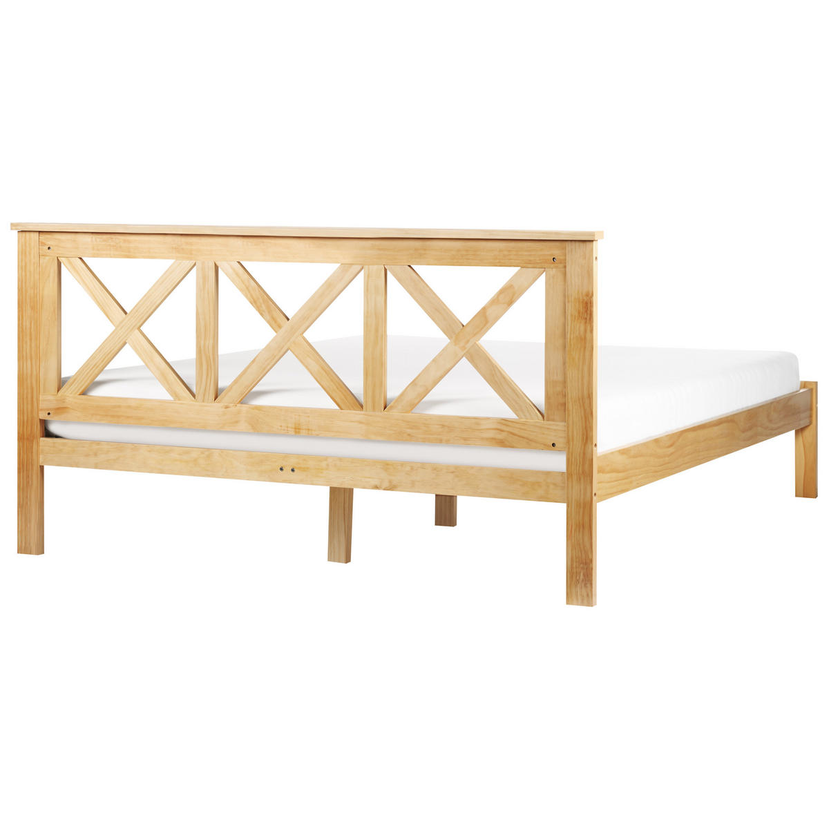 BETT mit Lattenrost 160x200 cm Heller Holzfarbton Tannay - Hellbraun, Holz (160/200cm) - Beliani
