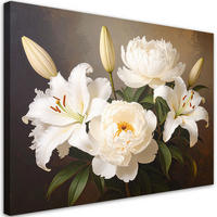 LEINWANDBILD Blumen 90x60cm - Braun, Textil (90/60cm) - Feeby