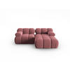 MODULARES-ECKSOFA rechts Bellis aus Samt rosa 3 Sitzplätze - Pink, Textil (157/191cm) - Micadoni