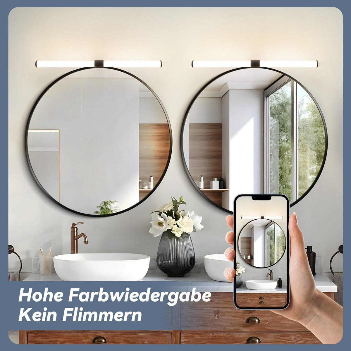 SPIEGELLEUCHTE ALFONSINE II 60/5.2/3.2CM - Schwarz, Kunststoff (60/5.2/3.2cm) - Nettlife