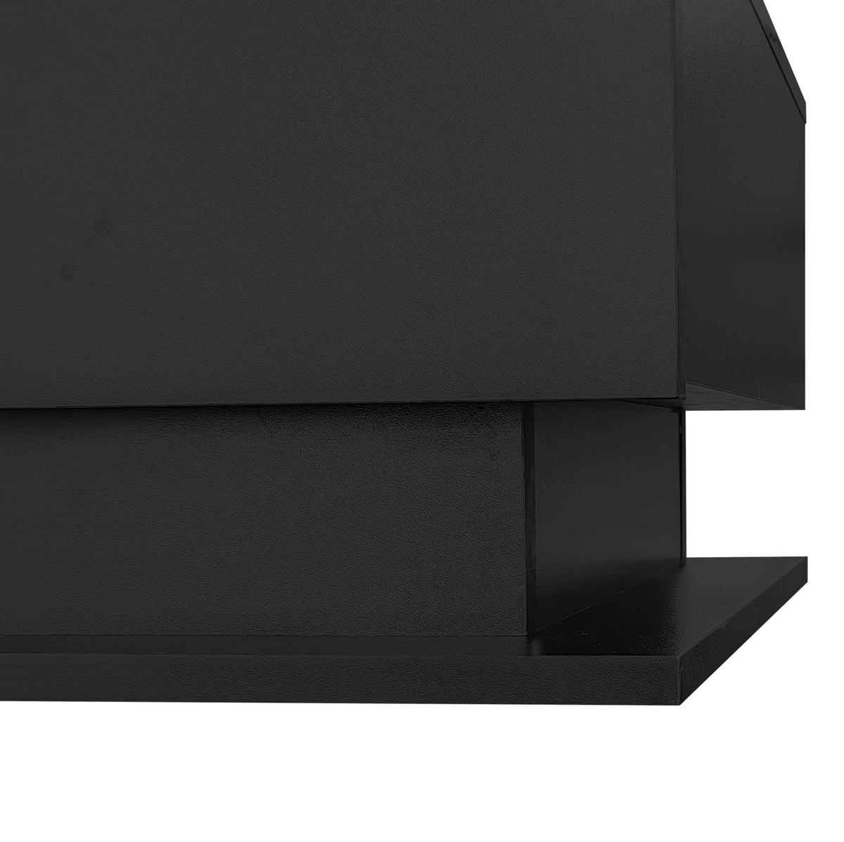 COUCHTISCH aus Spanplatte 100x50x32 cm Schwarz mit Glasplatte, Schublade und LED-Beleuchtung - Schwarz, Holzwerkstoff (100/50/32cm) - IVMEU