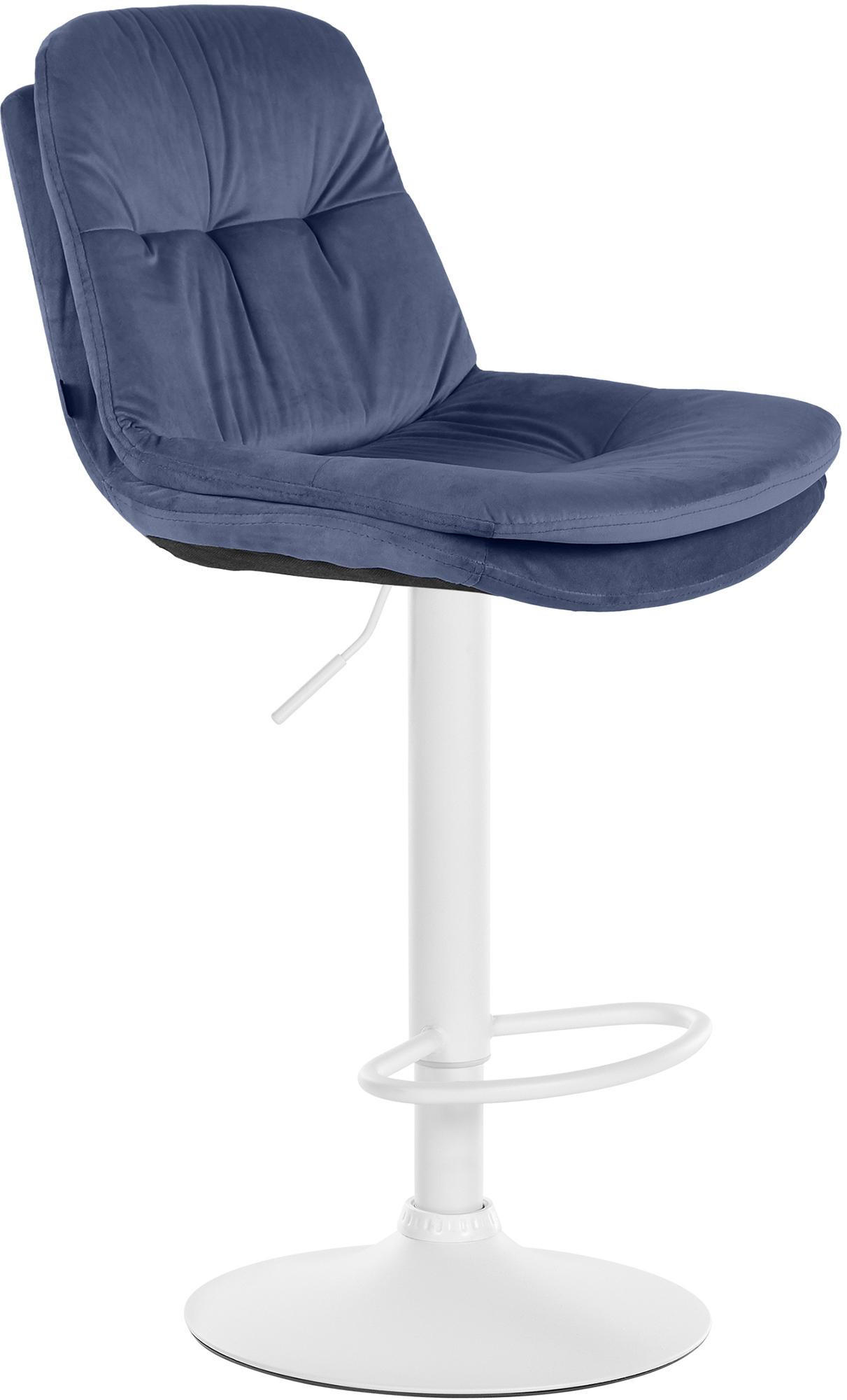 BARHOCKER Samt blau - Blau/Schwarz, Textil (46/94/54cm) - CLP