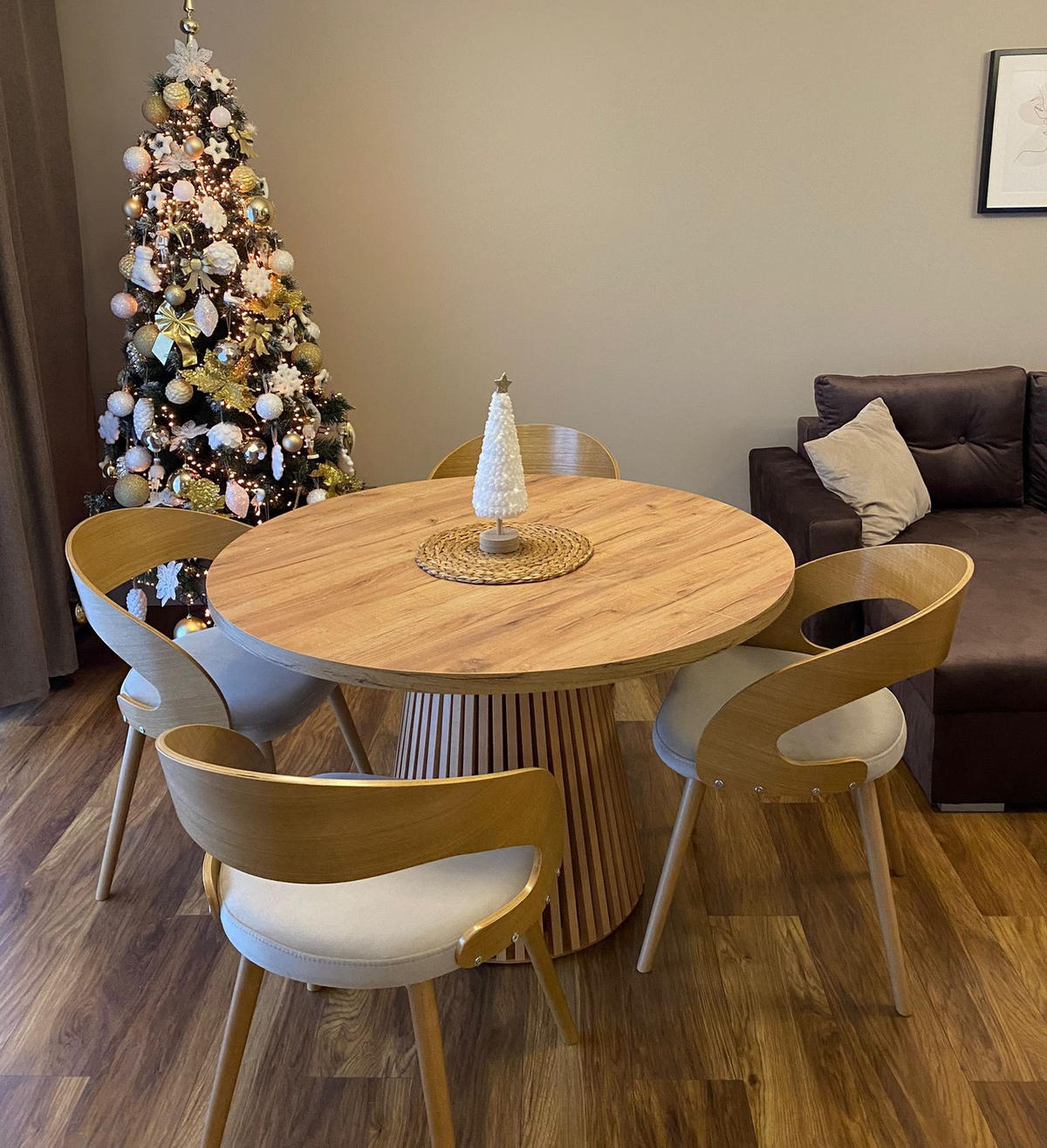 TISCH Gold DUSTO Ausziehbar Mit Lamellen 100/200 cm - Gelb/Braun, Holzwerkstoff (200/100/77cm) - Sepro Meble