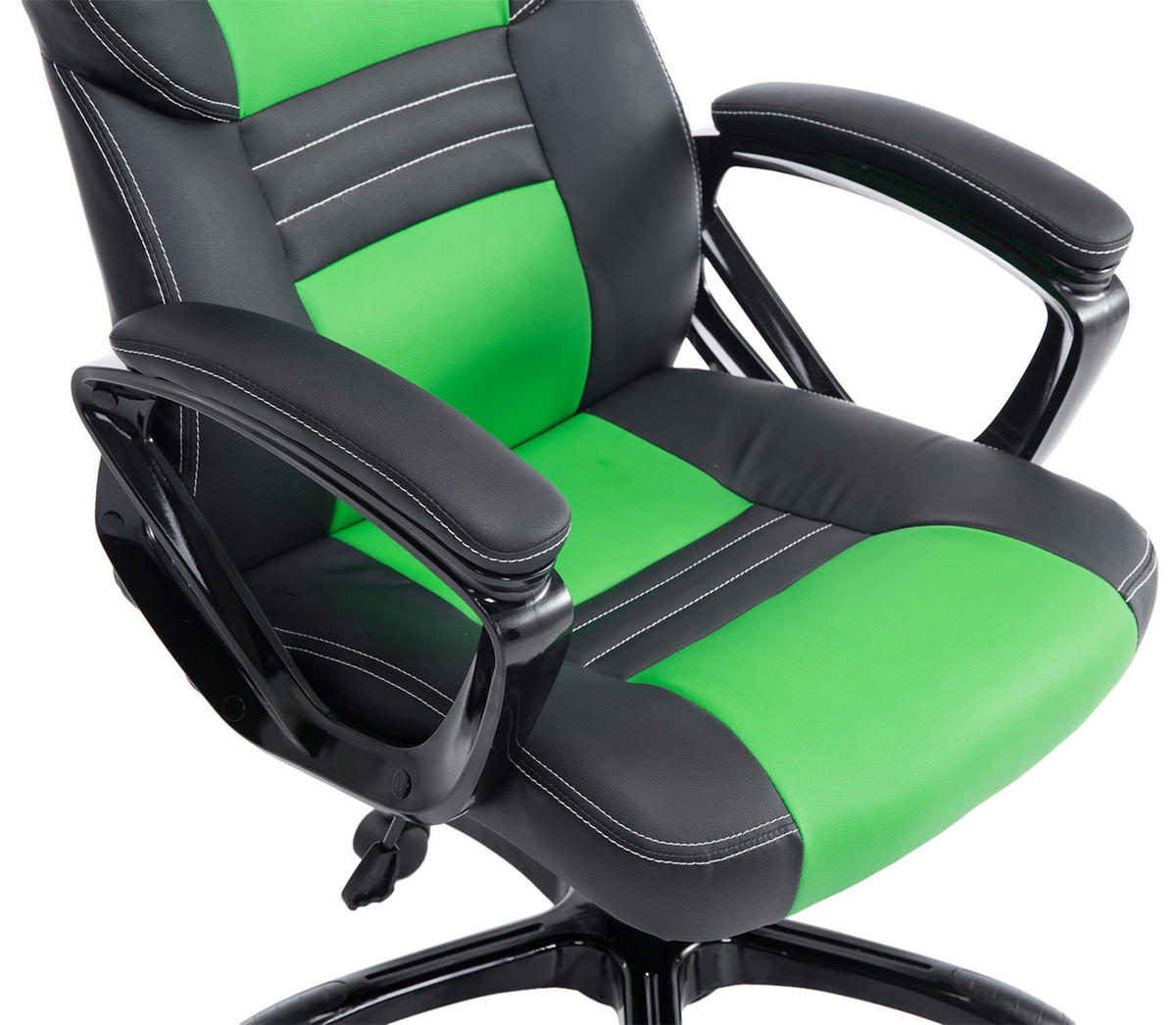 BÜROSTUHL Peso, Kunstleder Schwarz/Grün - Grün, Kunststoff/Textil (65/124/70cm) - TPFLiving