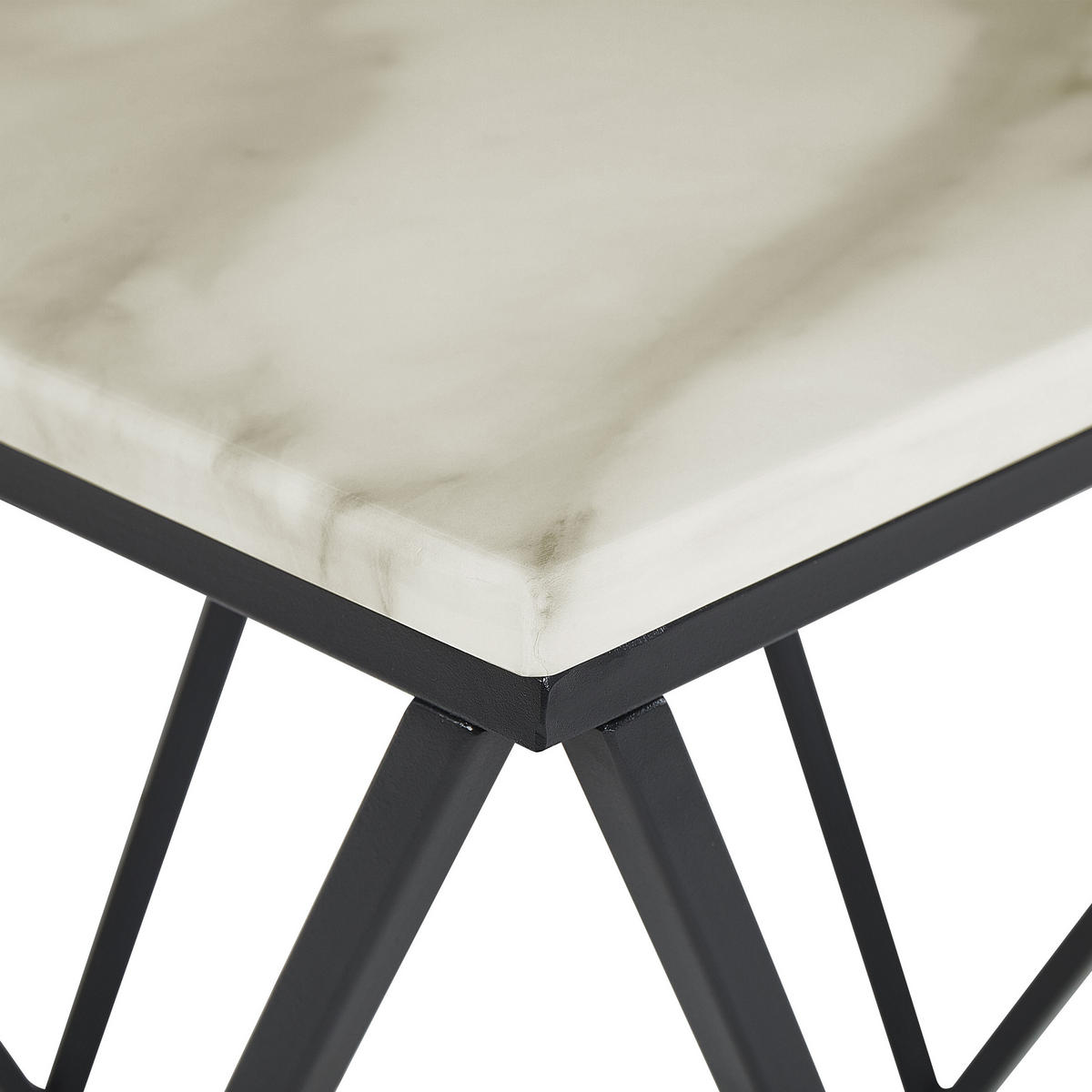 BEISTELLTISCH Marmor Optik beige/schwarz quadratisch 50/50 cm Malibu - Beige/Schwarz, Holzwerkstoff (50/50/50cm) - Beliani