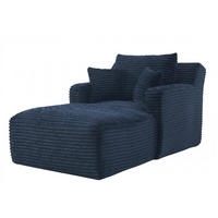 RELAXSESSEL aus Cord Modulare Chaiselongue & ohne Montage - Blau, Textil (33/127/33cm) - Urban Meuble